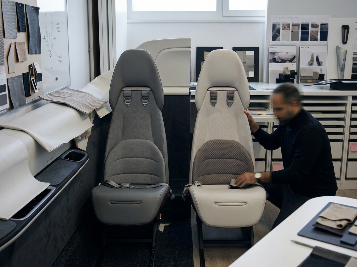 Resolving in the round, cabin seats studied in the studio as a felt experience